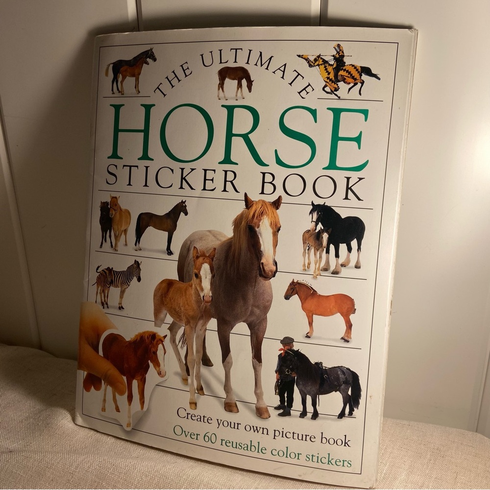 90s DK The Ultimate Horse Sticker picture activity Book reusable stickers USED